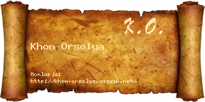 Khon Orsolya névjegykártya